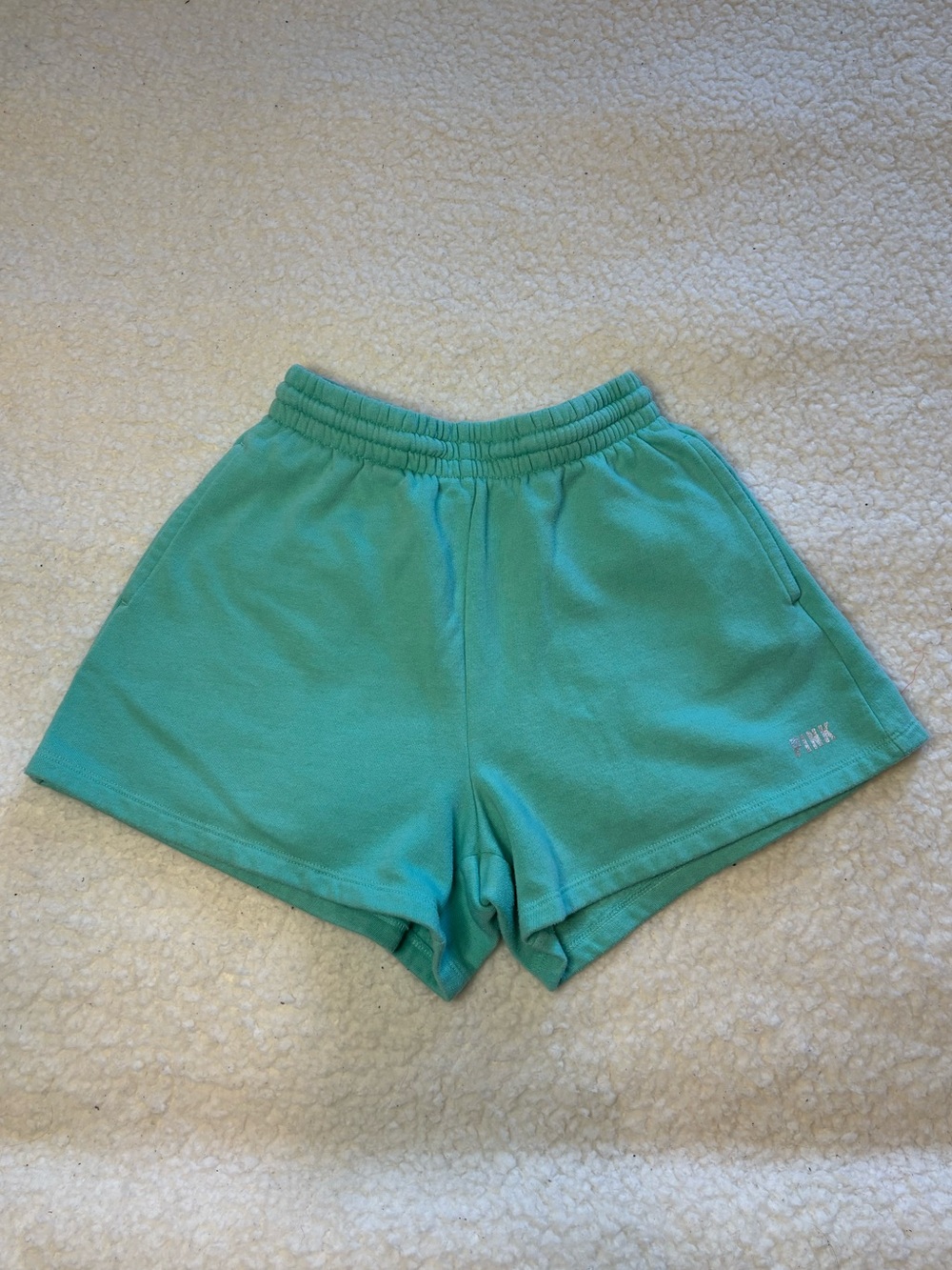 Victoria’s Secret PINK Women Teal Campus Fleece Lounge Shorts